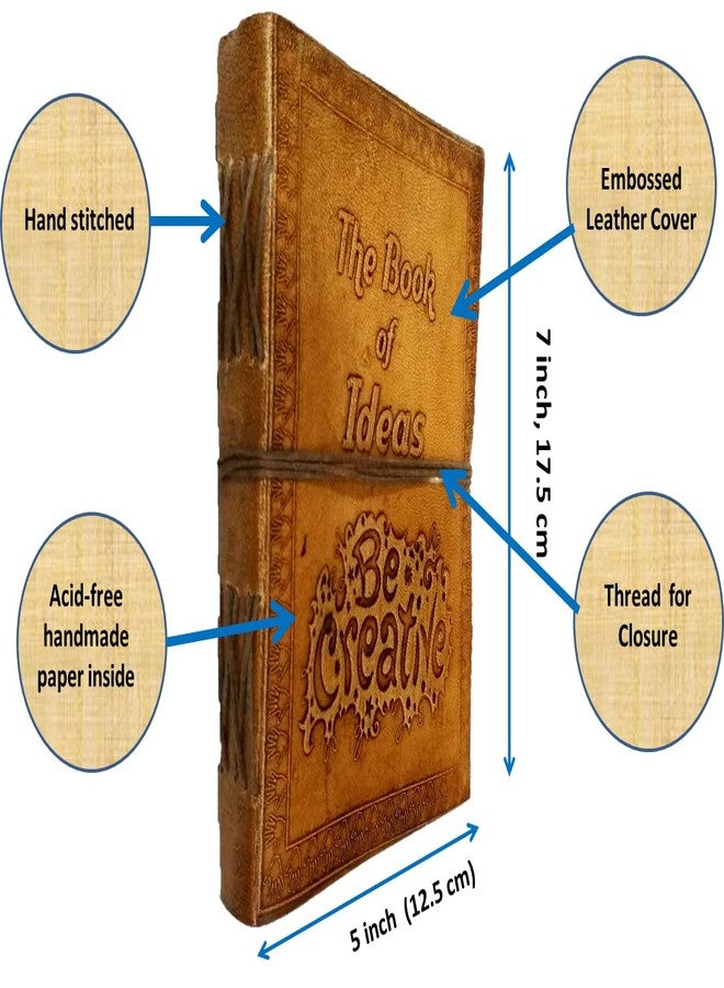 بيربلديب دفتر يوميات من الجلد من بيربلديب (دفتر مذكرات) "كتاب الأفكار" للتعبير الإبداعي، ورق مصنوع يدويًا بغلاف جلدي (11998) - Image 2