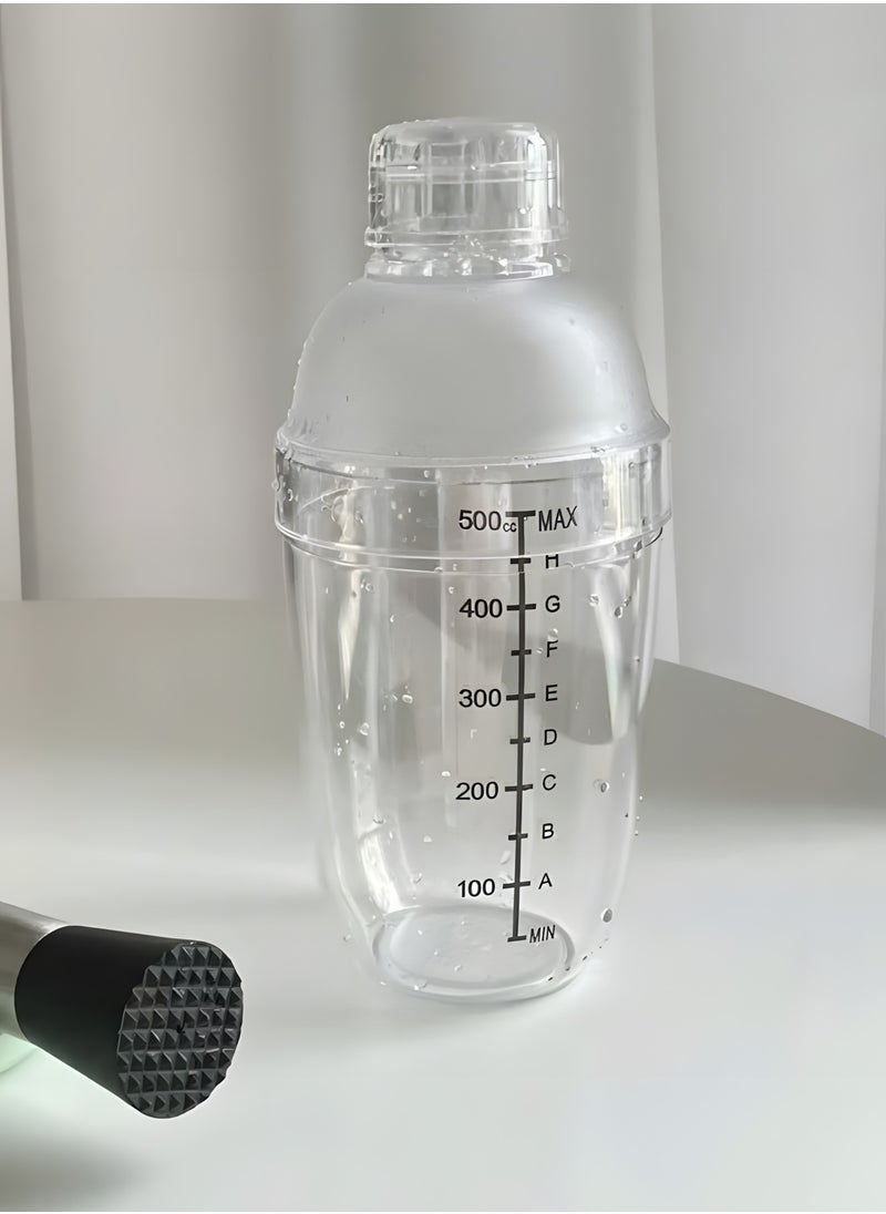 BIG MAX 500ML Coffee Transparent Cocktail Shaker Clear  - Image 3