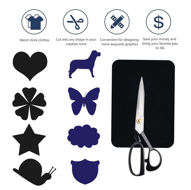 MOONSJONES Iron on Patches for Clothes Fabric Repair, 8 PCS Premium Strongest Glue Cotton Gear Reparing Patch for Holes Inside & Outside Pants, Jeans, Jacket, Hat, Canvas (7.5 cm x 10.5 cm-Blue) - Image 4