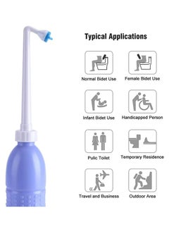 SKY-TOUCH SKY-TOUCH Large Portable Shattaf Bidet Bottle and Traveling Bidet for Personal Cleansing Use - Include Extended Nozzle - Personal Hygiene Care Toilet Bidet Spray  - Image 4
