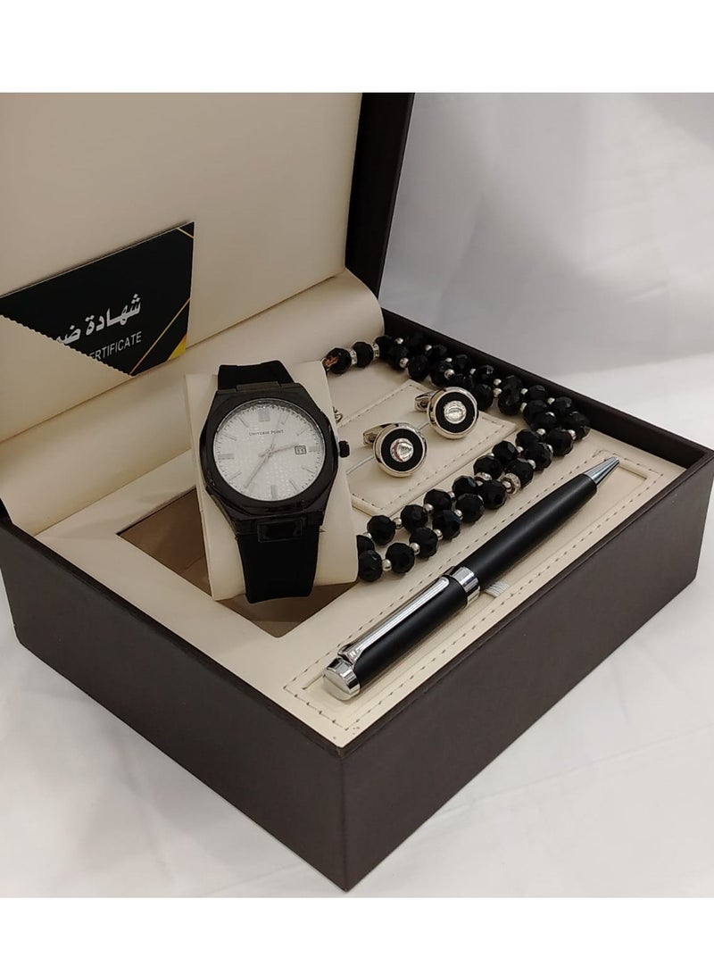 Generic A complete set consisting of a watch, cufflinks, pen, and new rosary 