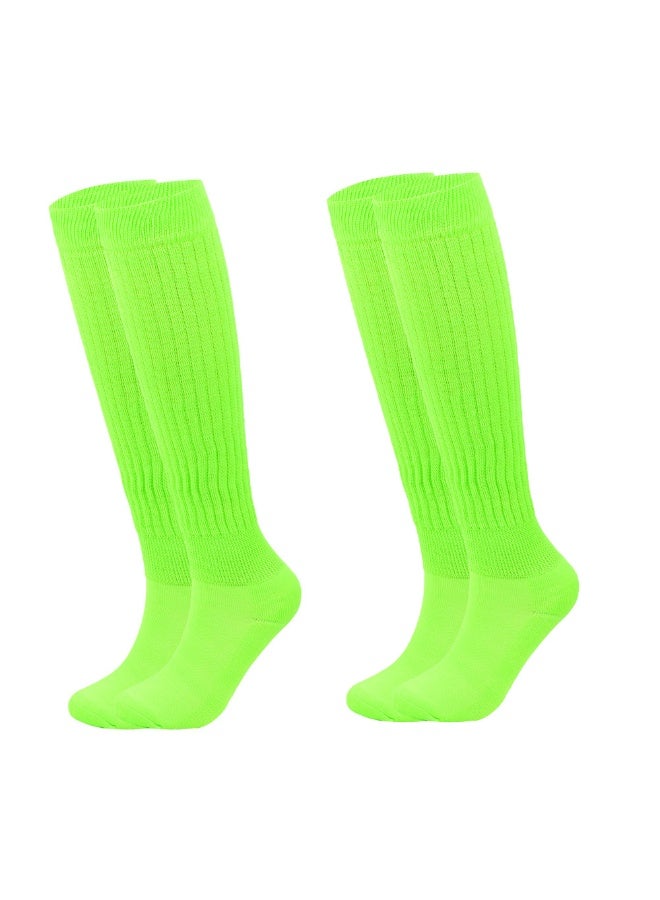 2 زوج من الجوارب الطويلة المطوية والمكدسة والجوارب الفضفاضة والجوارب الطويلة حتى الركبة للنساء والفتيات - Image 1