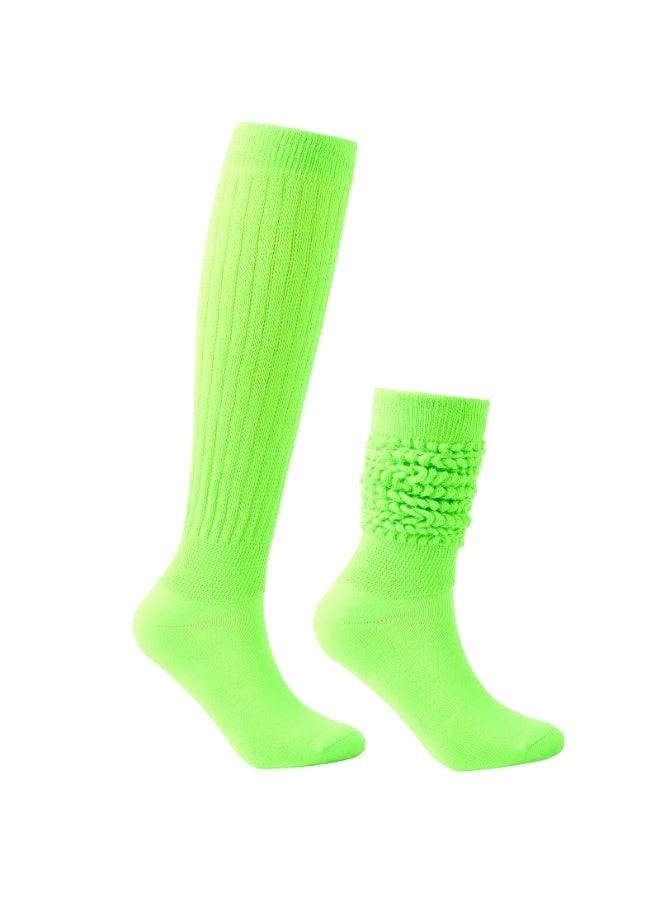 2 زوج من الجوارب الطويلة المطوية والمكدسة والجوارب الفضفاضة والجوارب الطويلة حتى الركبة للنساء والفتيات - Image 3