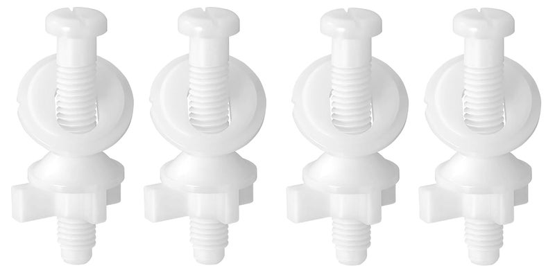 VRSS Toilet Seat Screws Replacement White Plastic Bolts Screws with Nuts for Top Mount Toilet Seat Hinges (4 Pack) - Image 1
