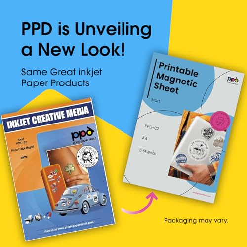 PPD Printable Magnetic Sheets for Inkjet Printer, 5 Pack Matte Magnet Paper for Photo and Picture Magnets, Thick, Flexible, Custom Size, Non-Adhesive Sticks to Metal and Refrigerator (8.5 x 11 in) - Image 2