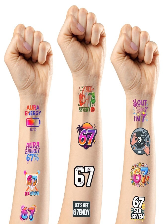 ROPCIA 90 PCS 6 7 Temporary Tattoos Stickers 6 7 Birthday Decorations,Six Seven Themed Tattoos Stickers Party Decoration Supplies for Adults - Image 3