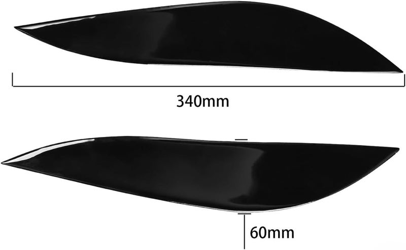 Vuzmode Gloss Black Headlight Eyebrow Eyelids for Civic 2001-2003 - Image 2