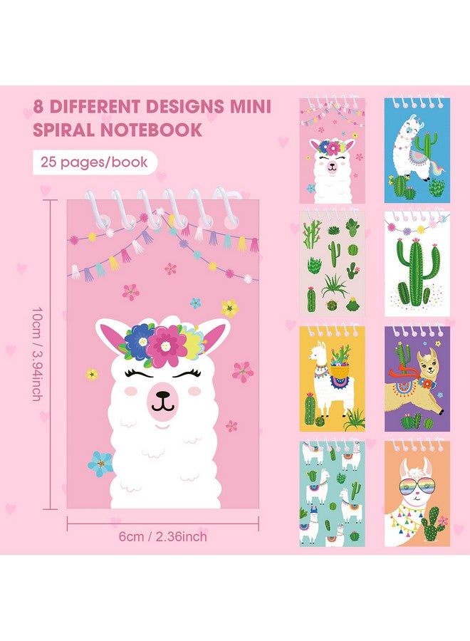 Containlol 24 Pieces Llama Mini Notebooks Summer Birthday Party Favors Memo Spiral Tiny Cactus Notepads Bulk Teacher Classroom Reward Prizes Pinata Gift Bags Fillers Supply For Boys Girls Birthday Party Supply - Image 3
