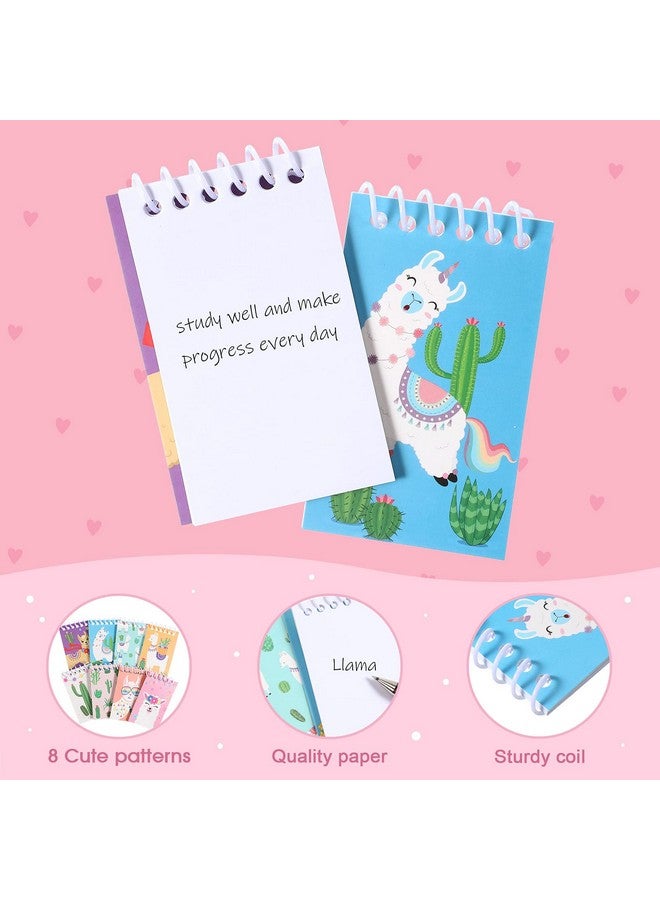 Containlol 24 Pieces Llama Mini Notebooks Summer Birthday Party Favors Memo Spiral Tiny Cactus Notepads Bulk Teacher Classroom Reward Prizes Pinata Gift Bags Fillers Supply For Boys Girls Birthday Party Supply - Image 4