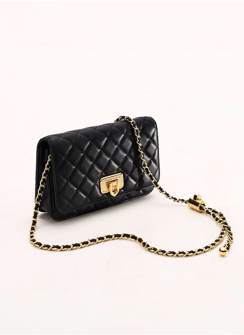 Charles & Keith Charles & Keith Shoulder Bag & Crossbody Bag Cressida Quilted Push-Lock Clutch - Black  - Image 4