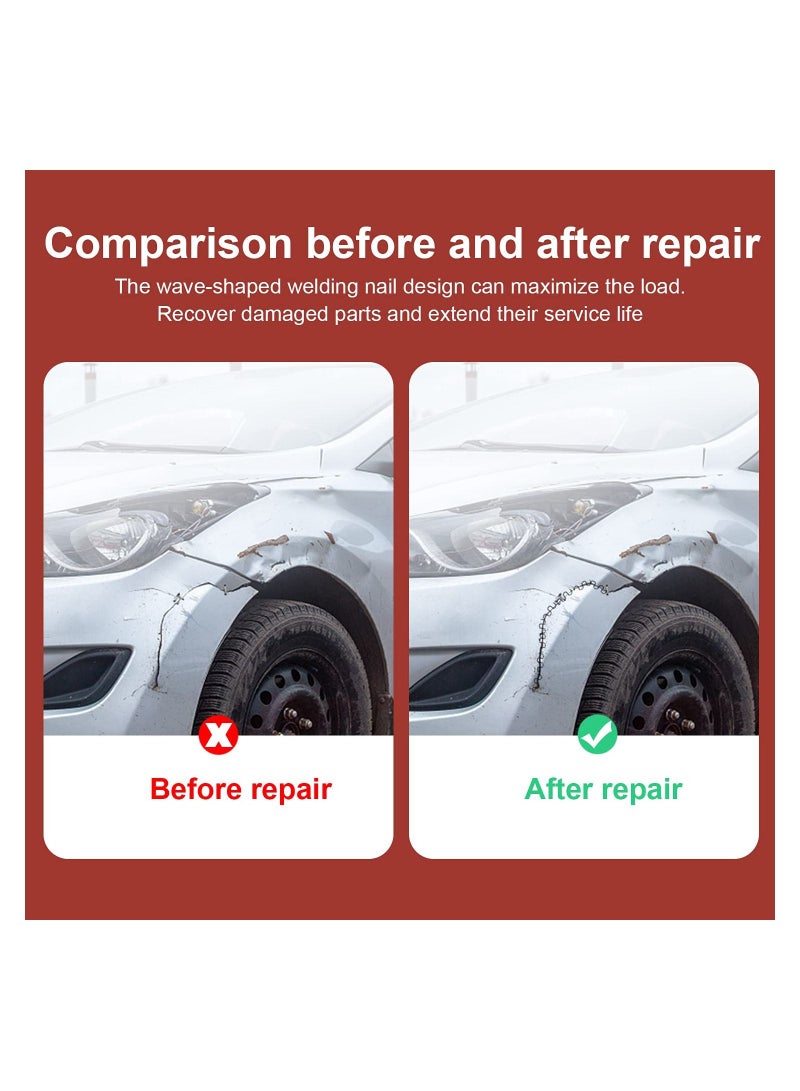 Y&D 500PCS Welding Rods Hot Staple Wave Staples for Bumper Repair Machine, Plastic Stapler Stainless Steel All Cars M-Shaped 0.6mm - Image 4