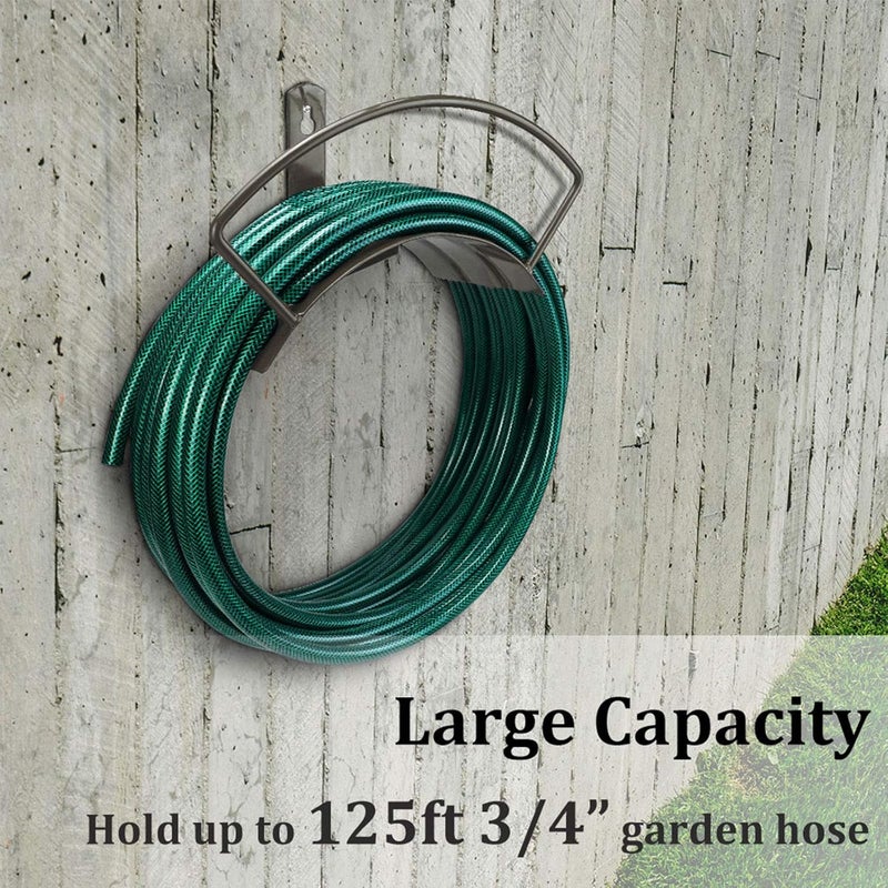 Eastrans Wall Mounted Garden Hose Holder Hold 125ft 3/4" Hose, Durable and Heavy Duty Rust-Free Hose Hanger for Water Hose, Keep Your Backyard Neat and Clean - Image 4