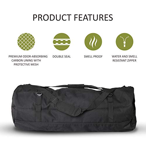 TopoGrow XXXL Extra Large Backpack Odor Smell Proof Duffel Bag with Carbon Lining Water Resistant Luggage Smell Absorbing Bag Odor Absorbent for Hydroponics Use, Travel, Sport Gym - Image 3