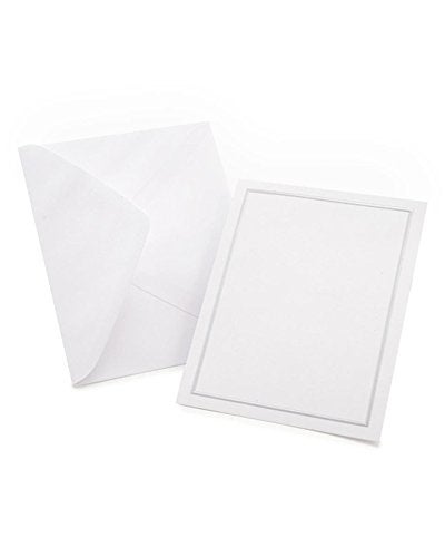 Gartner Studios Silver Foil Border All Purpose Cards with Envelopes, Blank Invitation Cards, White and Platinum Cards, 4.25" by 5.5", 50 Count (60024) - Image 4