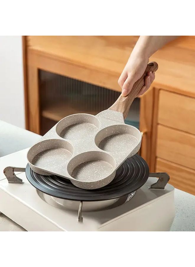 Four Hole White Egg Pan Nonstick Omelette Skillet 380g For Gas Induction Cooktops - Image 2