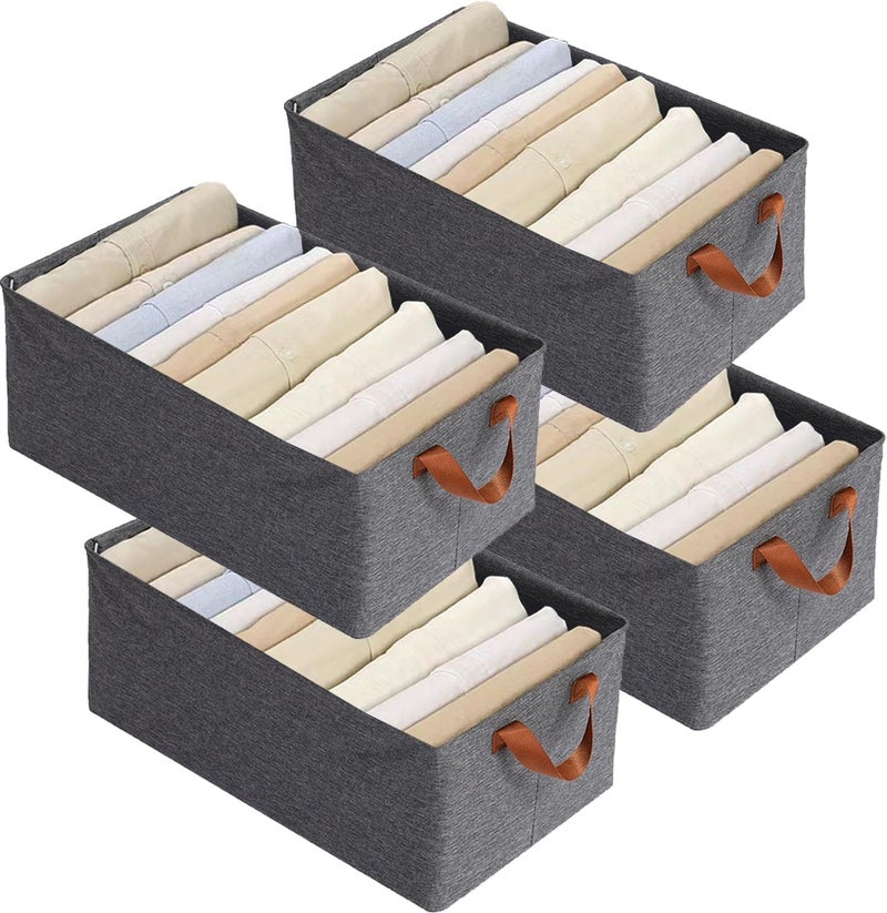 DecoLogy Collapsible Fabric StorageCubes Organizer with HandlesFoldable Storage Baskets for OrganizingToysBooksShelvesClosetLarge Storage Box with HandlesHome Wire Cloth Storage Box 4PCS - Image 2