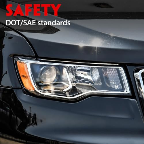 Huray Right Headlight Assembly for Jeep Grand Cherokee 2017-2021 Halogen Headlamp Chrome Housing OE Style Replacement for 68266647AD Passenger Side - Image 5