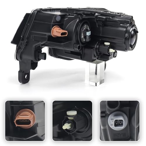 Huray Right Headlight Assembly for Jeep Grand Cherokee 2017-2021 Halogen Headlamp Chrome Housing OE Style Replacement for 68266647AD Passenger Side - Image 3