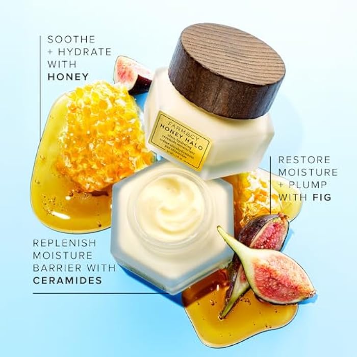 Farmacy Ceramide Face Moisturizer - Honey Halo Hydrating Facial Moisturizer for Dry Skin - Plumps, Soothes + Restores Skin with Potent Ceramides + Buckwheat Honey for a Dewy, Healthy Glow (50ml) - Image 5