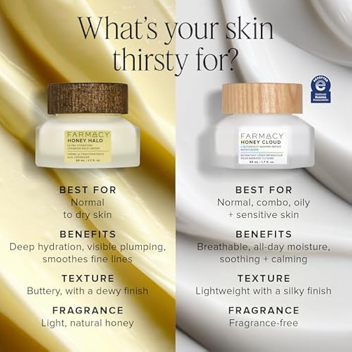 Farmacy Ceramide Face Moisturizer - Honey Halo Hydrating Facial Moisturizer for Dry Skin - Plumps, Soothes + Restores Skin with Potent Ceramides + Buckwheat Honey for a Dewy, Healthy Glow (50ml) - Image 3