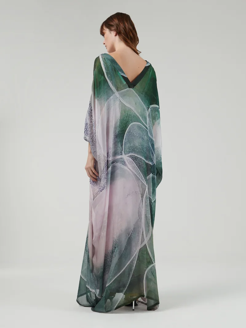leem Maxi Organic Print Kaftan