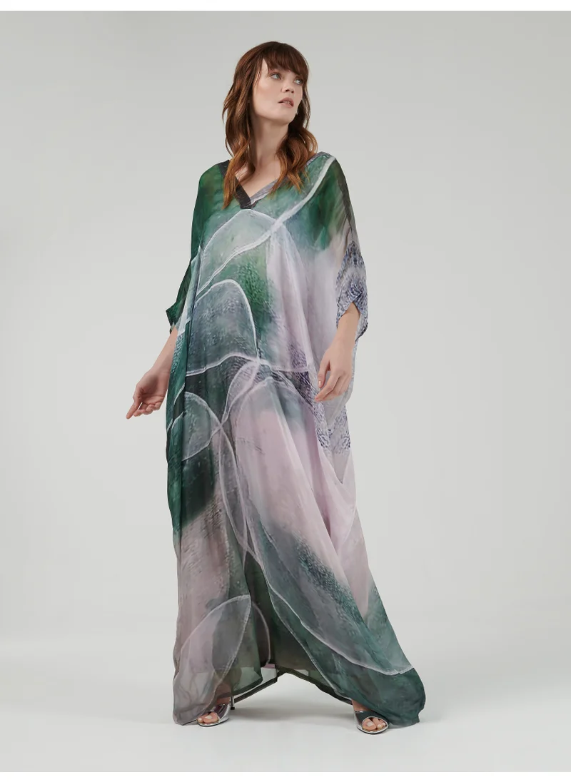 leem Maxi Organic Print Kaftan