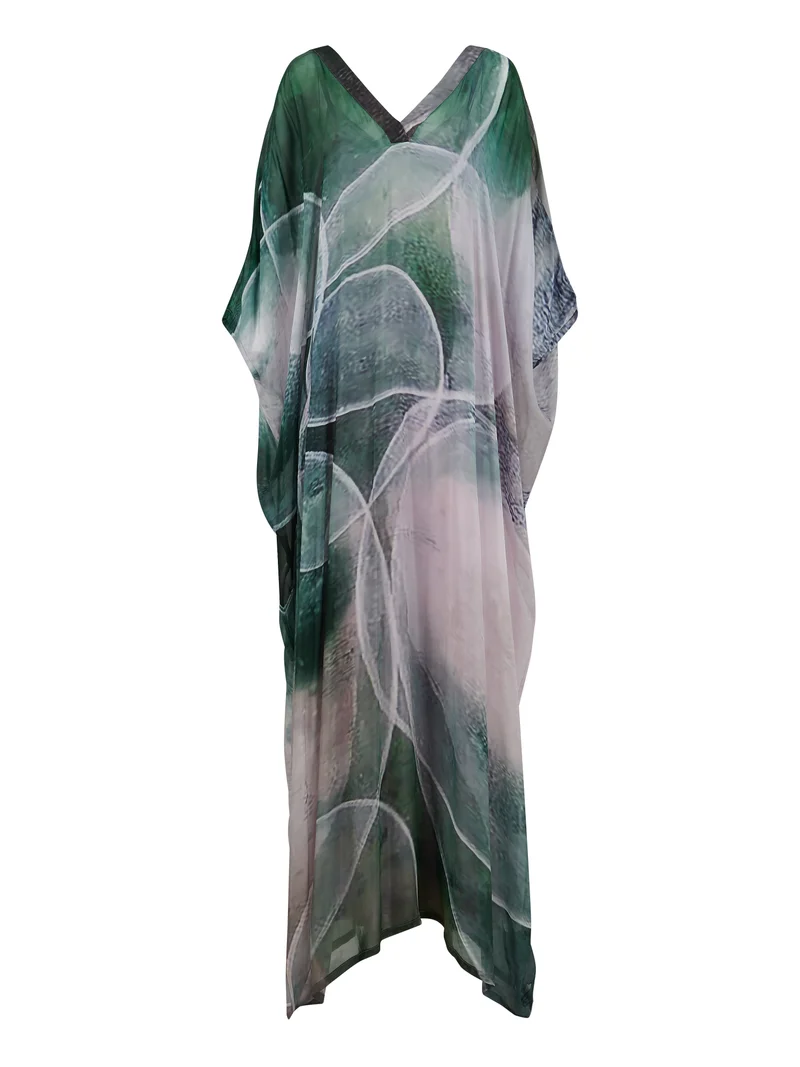 leem Maxi Organic Print Kaftan