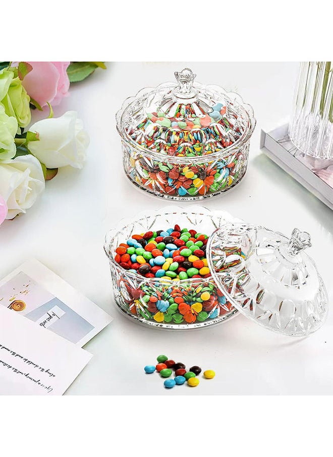 AKDC - Lawei 2 Pack Candy Dish With Lid Acrylic Decorative Candy Jar Crystal Covered Sugar Bowl For Candy Buffet Party Wedding Home Decoration - Image 1