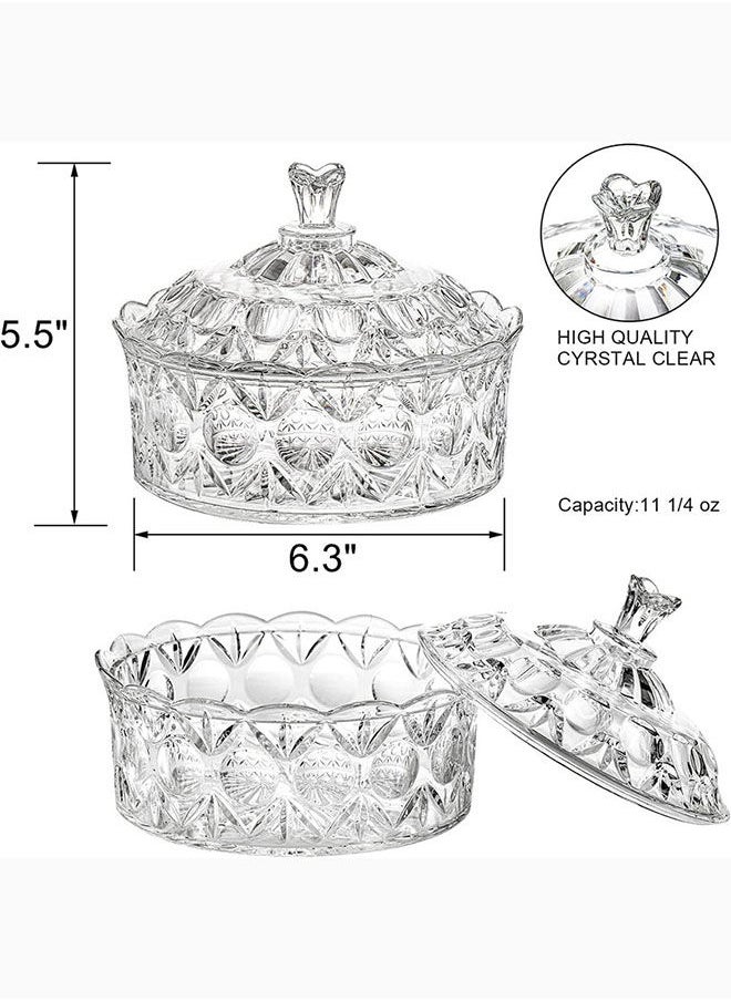 AKDC - Lawei 2 Pack Candy Dish With Lid Acrylic Decorative Candy Jar Crystal Covered Sugar Bowl For Candy Buffet Party Wedding Home Decoration - Image 1