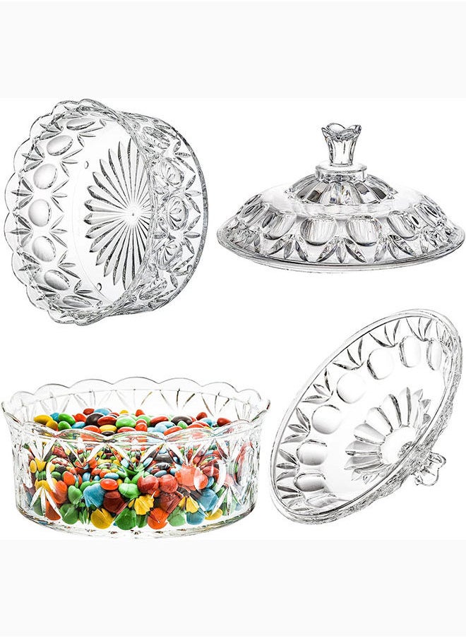 AKDC - Lawei 2 Pack Candy Dish With Lid Acrylic Decorative Candy Jar Crystal Covered Sugar Bowl For Candy Buffet Party Wedding Home Decoration - Image 1