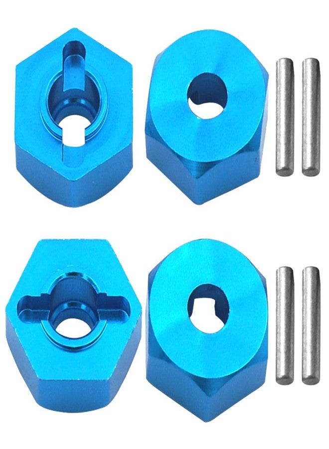 Vgoohobby 4PCS Vgoohobby Aluminum 12mm Wheel Hex Hubs Mount Adapter with 2x10 mm Pins Compatible with 1/10 RC Car Truck Truggy Buggy,Blue - Image 3