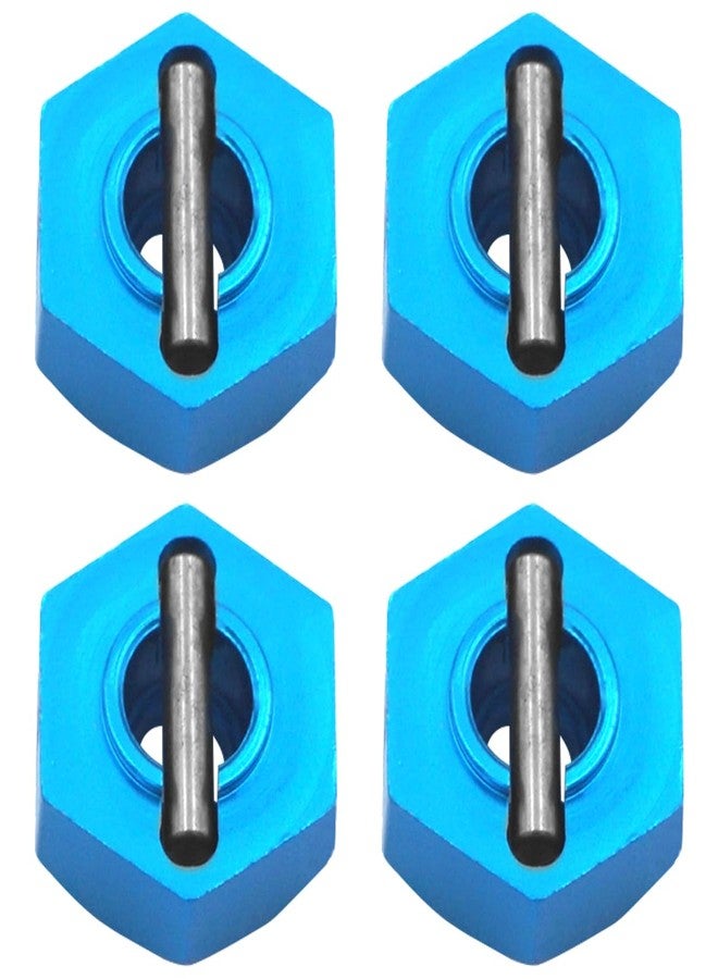 Vgoohobby 4PCS Vgoohobby Aluminum 12mm Wheel Hex Hubs Mount Adapter with 2x10 mm Pins Compatible with 1/10 RC Car Truck Truggy Buggy,Blue - Image 1