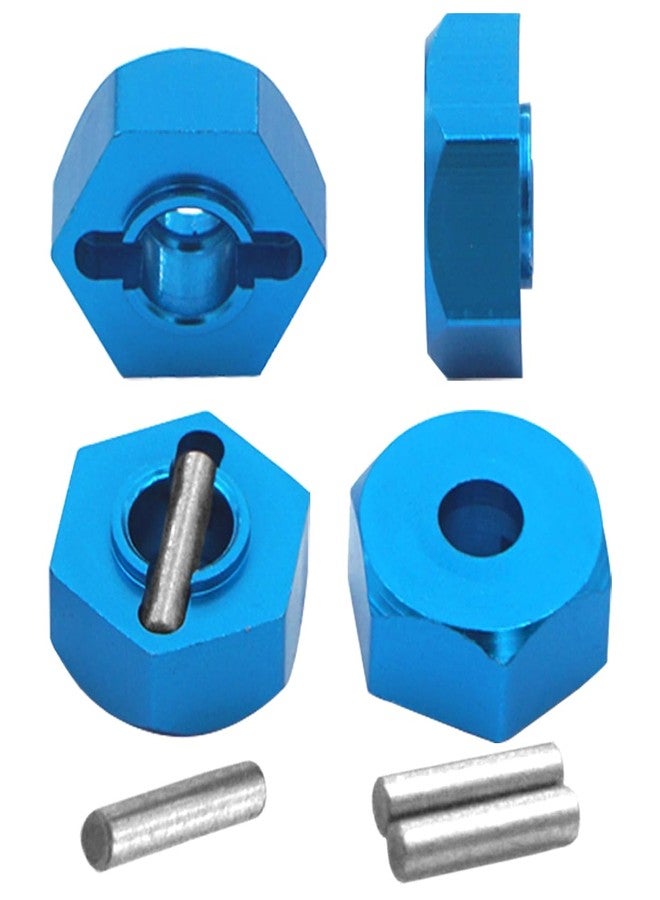 Vgoohobby 4PCS Vgoohobby Aluminum 12mm Wheel Hex Hubs Mount Adapter with 2x10 mm Pins Compatible with 1/10 RC Car Truck Truggy Buggy,Blue - Image 4