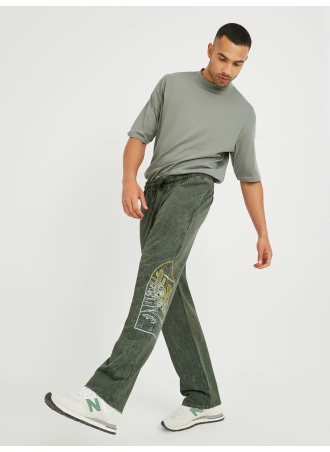 Styli Styli Placement Print Acid Wash Oversize Joggers