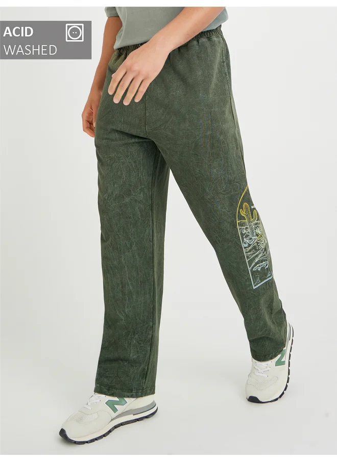 Styli Styli Placement Print Acid Wash Oversize Joggers