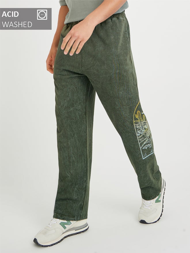 Styli Styli Placement Print Acid Wash Oversize Joggers  - Image 1
