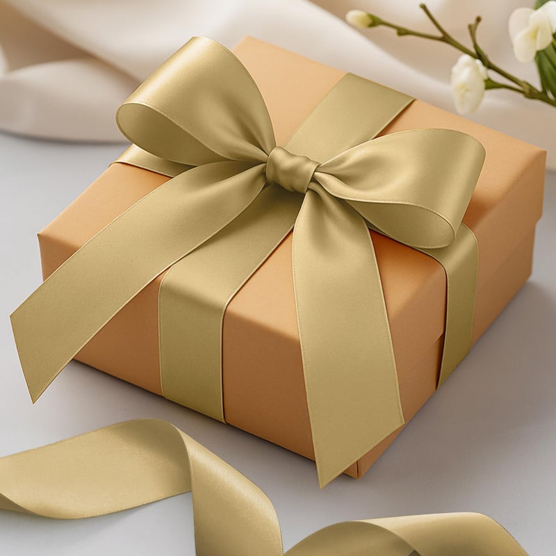 Fullive 1 1/2 Inch Champagne Gold Ribbon, 30 Yards Satin Ribbon, Polyester Satin Ribbons for Wedding Xmas Tree Graduate New Years Decorations DIY Bows Bouquet Gift Wrapping Christmas Favors - Image 5