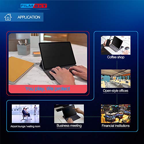 FILMEXT Removable Ipad Pro Privacy Screen Protector for Ipad Pro 11 inch (2022/2021/2020/2018), Ipad Air 5/Air 4 10.9 inch, Anti-Spy Anti-Glare Filter, Bubble Free & Easy On/Of,[Landscape Privacy] - Image 4