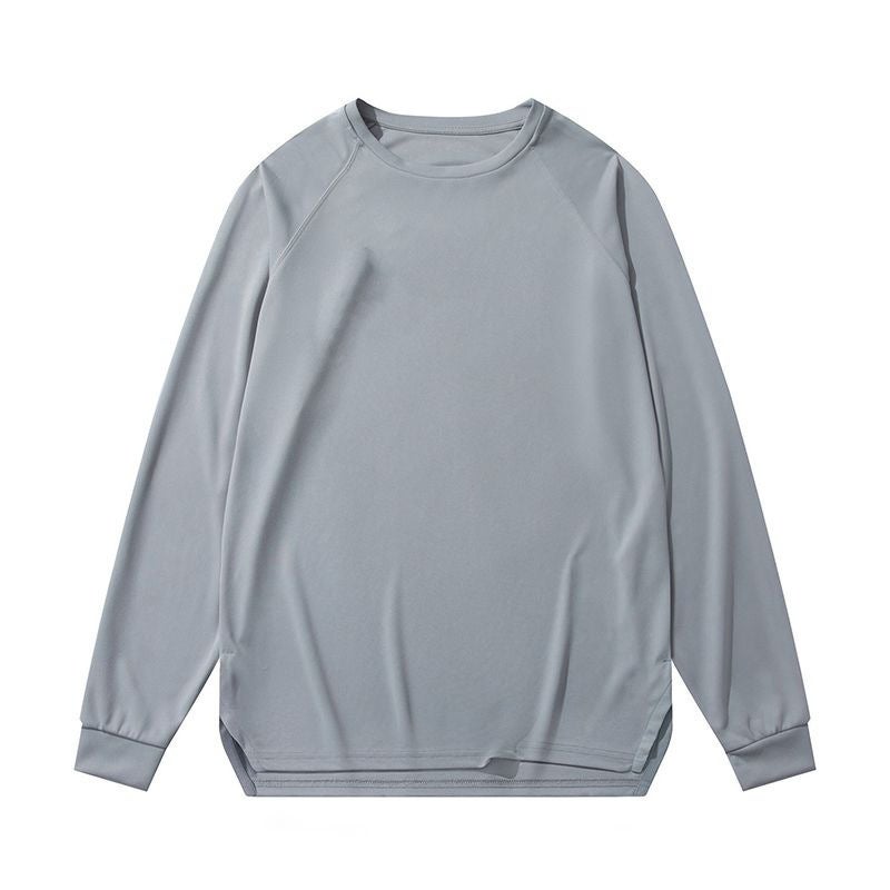 Generic 2023 Long Sleeve Basketball T-Shirt Men Breathable Mesh Top Light gray - Image 1
