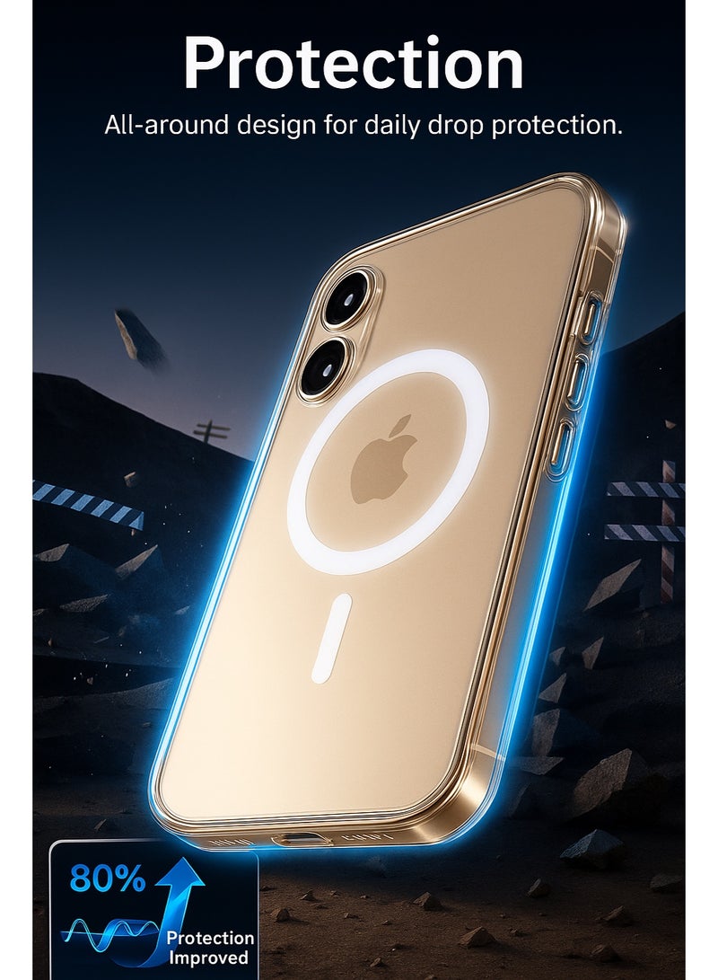 كيودوس غطاء هجين ناعم بنظام Snap لهاتف iPhone 16 Pro – تيتانيوم صحراء، متوافق مع MagSafe، تصميم فائق النحافة مزدوج المادة مع حماية من السقوط حتى 3 أمتار بمعايير عسكرية - Image 3