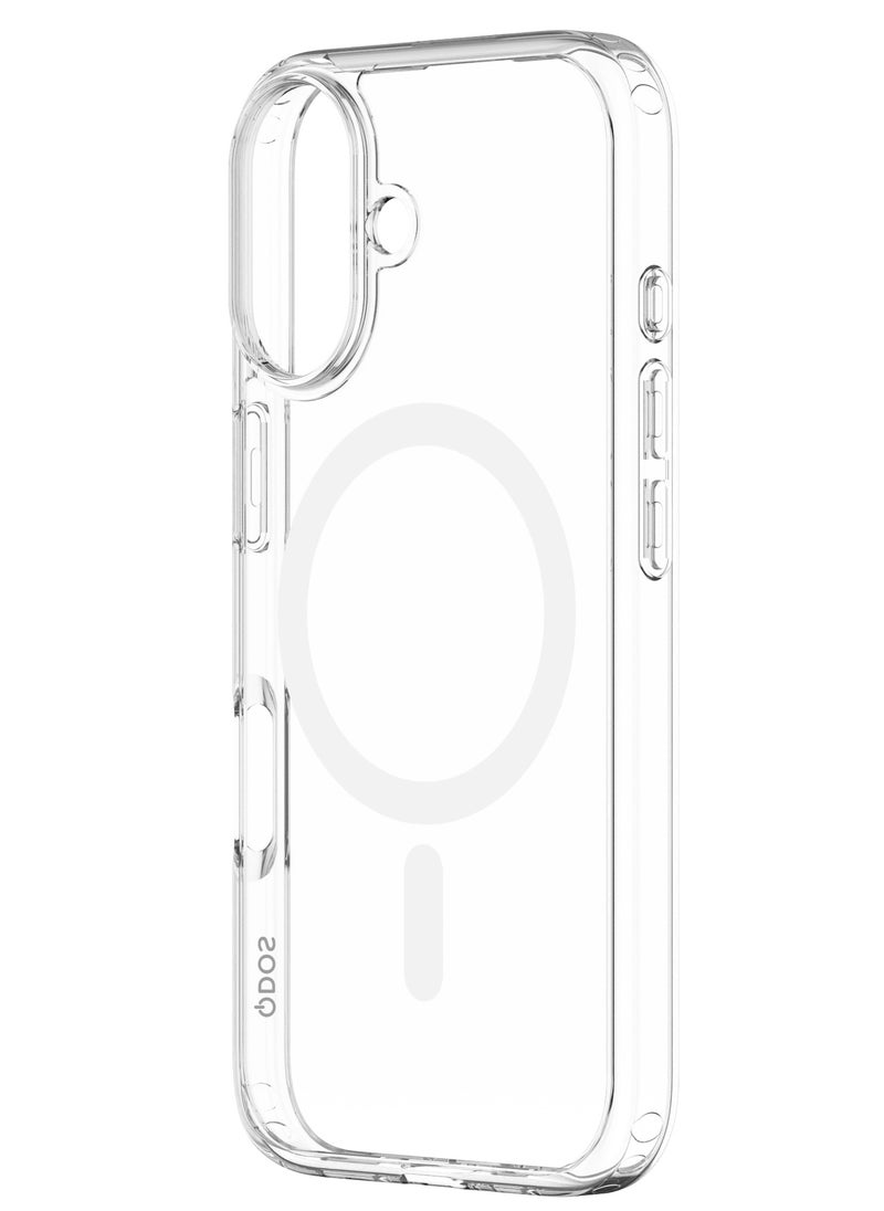 Hybrid Drop + Snap Military-Grade Clear Case for iPhone 16 – 3M Drop Protection, Eco-Friendly 100% Recycled TPU Frame, MagSafe Compatible, Ultra-Thin Design, Seamless Wireless Charging, Anti-Yellowing, and Sustainable Durability