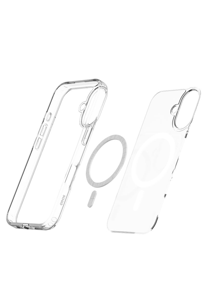 Hybrid Drop + Snap Military-Grade Clear Case for iPhone 16 – 3M Drop Protection, Eco-Friendly 100% Recycled TPU Frame, MagSafe Compatible, Ultra-Thin Design, Seamless Wireless Charging, Anti-Yellowing, and Sustainable Durability