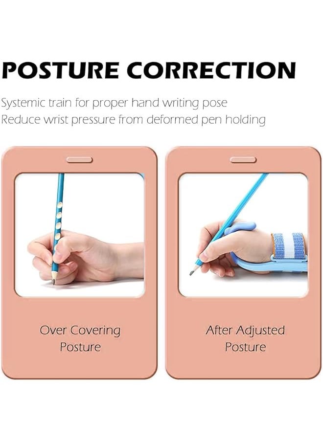 erorex - Pencil Grip Corrector Adjustable Anti Hook Wrist Correctors For Children Students Soft Silicone Pen Position Correction Tool Posture Training Gripper Aid Tool For Students Blue - Image 1