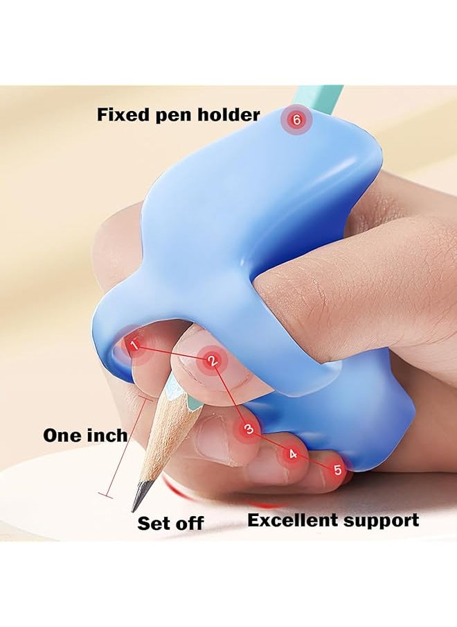 erorex - Pencil Grip Corrector Adjustable Anti Hook Wrist Correctors For Children Students Soft Silicone Pen Position Correction Tool Posture Training Gripper Aid Tool For Students Blue - Image 1