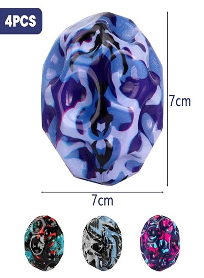 مجموعة من 4 كرات استرو للقفز - كرات قفز على شكل قمر وكوكب بطابع فضائي مقاس 7 سم مع صوت فرقعة - Image 2