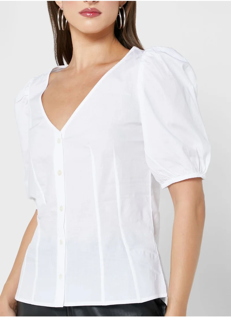 French Connection V-Neck Knitted Top