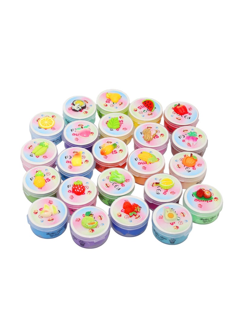 xppier 24 Packs Slime Kit, Non-Sticky Multicolor Slime Set for Kids, Includes Charms Gift Wrap Gift, Boasts Creativity and Interest  - Image 5
