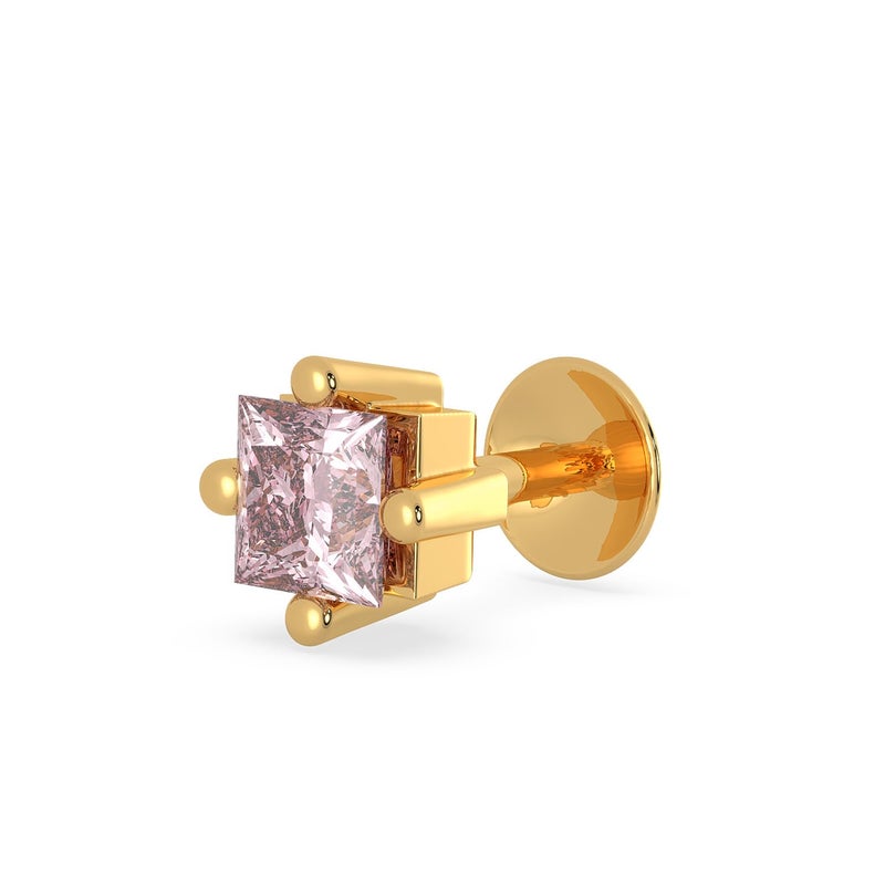 Malabar Gold & Diamonds دبوس أنف من الذهب الأصفر للنساء 22 قيراط | دبوس أنف 22 قيراط مع علامة BIS (916) للنساء والفتيات مع ثقب في الأذن - Image 1