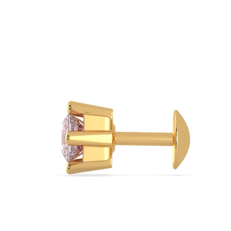 Malabar Gold & Diamonds دبوس أنف من الذهب الأصفر للنساء 22 قيراط | دبوس أنف 22 قيراط مع علامة BIS (916) للنساء والفتيات مع ثقب في الأذن - Image 3