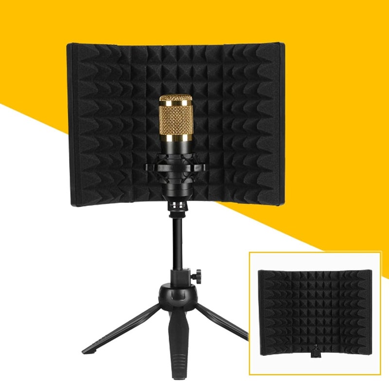 klarako Microphone Isolation Shield, Studio Recording Mic Sound Absorbing Foam Reflector for Any Condenser Microphone Recording Equipment Studio  Without stand - Image 2